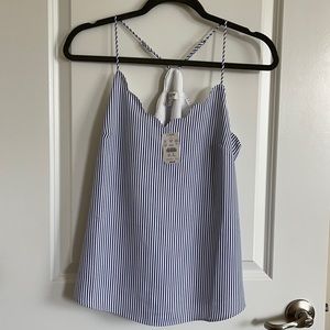 J. Crew striped scalloped tank
